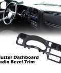 G-PLUS dark gray dash bezel trim for Chevy Blazer, S10, GMC Jimmy, S15 Sonoma (1998-2004) front view