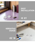 Hella Smooth Mini Stainless Steel Swivel Casters With Strong Adhesive Backing For Silent Furniture Cart Movement Wear Resistant Three Ball Bearing No Fuss Setup Pack Of Forty Eight Pieces on surfaces showing easy installation.