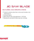 Image of Bi-Metal Unified Shank Jig Saw Blade Kit For Metal Cutting, 2 Inch Length, 3 Sixteenth Inch Width,.040 Inch Thickness, 24 TPI Wavy Type, 5 Pack featuring Starrett branding and features list.