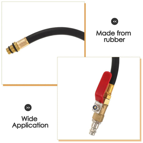 Top Rated Premium Boss Level European Cylinder Pressure Hose Rubber Alloy For Engine Leak Test Quick Connect No Leak Setup Fits Air Compressor And Auto Diagnostic Tools Easy Install Heavy Duty Performance For Garage Crew rubber hose with brass fittings and quick-connect valve