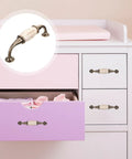 Four Pack Marble Print Ceramic Cabinet Pull Handles For Bathroom And Wardrobe Furniture Knobs On Pink and White Drawers