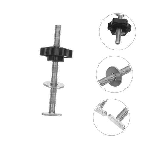 Heavy Duty Stainless Steel T Track Clamping Bolts Four Pack With Ergonomic Star Knobs Pro Woodworking Jig Hardware Sweet Locking Action, showcasing a single bolt with knob.
