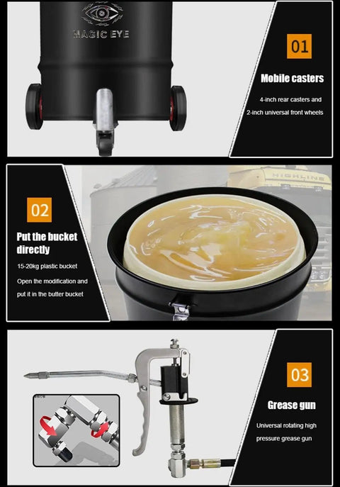 Heavy Duty Pneumatic Grease Pump Built For Serious Shop Tasks Featuring An 80 To 1 Pressure Ratio And A Roomy 10 Gallon Drum Arrives Loaded With A Rugged 13 Foot Line For Weekend Mechanics