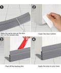 Installation steps for Ultimate Door Draft Stopper 2 Pack For Under Door Sweep Fits Interior And Exterior Doors Weather Stripping Seal Silicone Draft Guard For Noise Reduction And Cold Air Insulation 2 In W X 39 In L Grey