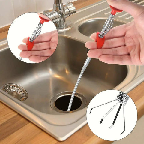 4 Piece Drain Auger Set For Hair Clog Removal With Bendable Plastic And Stainless Steel Drain Snakes For Kitchen Sink And Sewer
