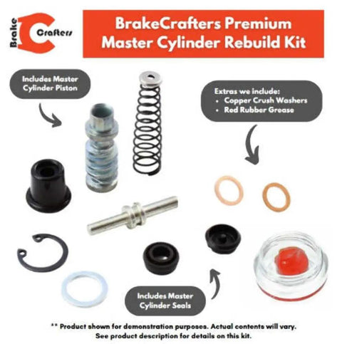 Premium Motorcycle Front Brake Master Cylinder Rebuild Kit With Piston And Red Brake Grease Fits Suzuki Bandit Dr650 Gs500 Gz250 Marauder Savage Tu250 VX800 Slick Install And Zero Leaks Or Drama