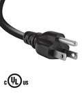 Beefy Heavy Duty 3 Foot 12 Gauge 3 Prong Open End Power Cable SJT 12AWG 20 Amp Appliance Replacement Wire UL Listed NEMA 5 15P Black