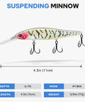 Suspending Jerkbait Lures With Sound Flash And Beastly Action For Bass Walleye Pike Catfish Neutral Buoyancy Twitch Pause Retrieve