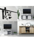 Rugged Steel Sliding Barn Door Hardware Kit With Track And Rollers Rust Resistant And Smooth Guide Rail System Full Accessories Pack