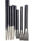 Heavy Duty Jumbo 8 Piece Punch And Chisel Set For The Workshop Beefy Pro Grade Punch Pins And Chisels Drop Forged Chrome Vanadium