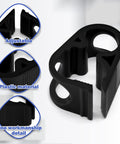 Six Piece Black Siphon Hose Clamp Set With Adjustable Flow Control For 6 To 12mm Tubing, showing POM plastic material