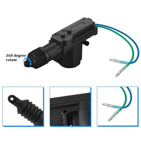 Universal 4 Pack Car Door Lock Actuators 12V 2 Wire High Power Central Locking System Kit for SUV Sedan Truck, 360° rotatable design
