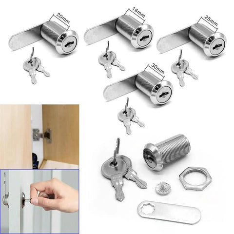 Heavy Duty Metal Mailbox Cam Lock Kit 16mm 20mm 25mm 30mm With 2 Universal Keys One Piece Pack For Secure Mailbox Doors Gates And Small Cabinets