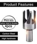 Heavy Duty High Carbon Steel Wood Plug Cutter Drill Bit Set With Rounded Shank shows one high hardness cutter, designed for knot holes.