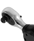 60 Nm Handheld Digital Torque Meter For Precise Torque Testing With Real Time And Peak Modes Measures From 0.01 To 60 Nm With About 2 Percent Accuracy Includes LED And Acoustic Alerts And Internal Memory Storage, chrome ratchet head close-up