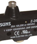 Built Tough Plunger Micro Switch Rated At Twenty Amps With Rock Solid Black Housing and No Sweat Screw Terminals