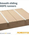 Table Saw Crosscut Sled Kit With Blade Guard, Aluminum Miter Bar, Miter Slot Stop, and MDF Zero-Clearance Fence Support showing HDPE runners