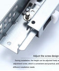 Close-up of Heavy Duty 350mm Soft Close Drawer Slides with Roller Bearings for Quiet Hidden Installations, showing screw design.