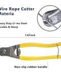 Wire cutter from One Eighth Inch Stainless Steel Cable 300 Ft Railing Cable Kit With Cutter For Deck Handrail DIY Balustrades 7x7 Construction T316 Rustproof Outdoor Wire, featuring yellow handles and cutting capability.
