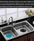 Heavy Duty 2 Pack Silicone Sink Stoppers With Leak Proof Seal And Straight Up Solid Grip For Kitchens And Bathtubs Universal Fit No Sweat Setup in silver sink.