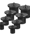 8Pc Black Woodworking Dowel Center Pins Kit For Furniture Making And Drill Guides, Garage Ready Pro Grade Solid Steel Transfer Plugs