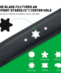 46 Inch Mower Blades For Cub Cadet Enduro XT1 XT2 Zero Turn Lawn Tractor Mulching Replacement With Six Star Mounting Pattern, 6-point star hole detail