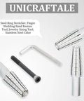 Expanding ring mandrel set by UNICRAFTALE with hex Allen key, stainless steel, for ring turning; sizes 7–14