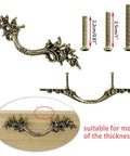 Five Pack European Style Vintage Cabinet Handles And Drawer Pulls In Antique Bronze with screws and installation view