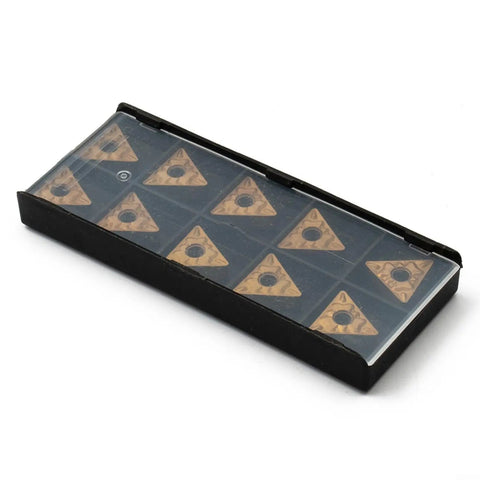 TNMG160408 HQ LF9011 TNMG332 carbide turning inserts for steel 10 pack in plastic case, ideal for CNC machining.