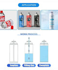 Pro Grade Manual Aerosol Spray Filling Machine Featuring Slick Built In Pressure Gauge and Dead Simple 25.4 Millimeter Neck Coupler visual application and work process.