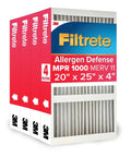 20x25x4 Air Filter MERV 11 MPR 1000 Micro Allergen Defense 4-Pack Fits Honeywell and Aprilaire HVAC Systems For Your Home