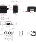 Dimensions and technical drawing of Compact LiDAR Ranging Sensor With 8m Range Low Power Draw Plug And Play Easy To Integrate Mini Laser Module Using TOF Tech Packed With Adaptive Algorithms For Reliable Performance In Real World Environments.