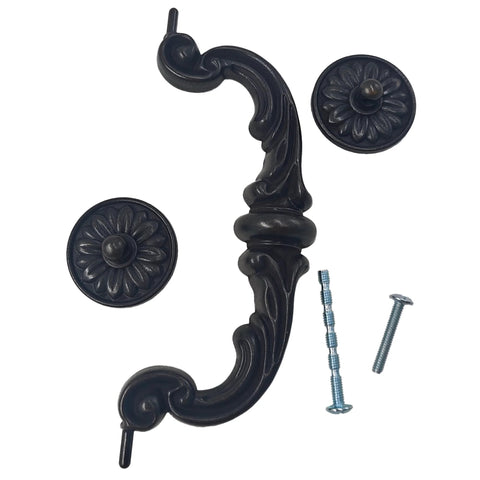 2 Pack Drop Bail Cabinet Handles 7.4 Inch Length With 5.9 Inch Center Hole Spacing Vintage Zinc Alloy Swing Drawer Pulls Rustic Black Finish