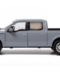 Side view of Ford F150 Limited Crew Cab Diecast Model Truck One Twenty Four Scale Abyss Gray With Opening Doors And Detailed Interior