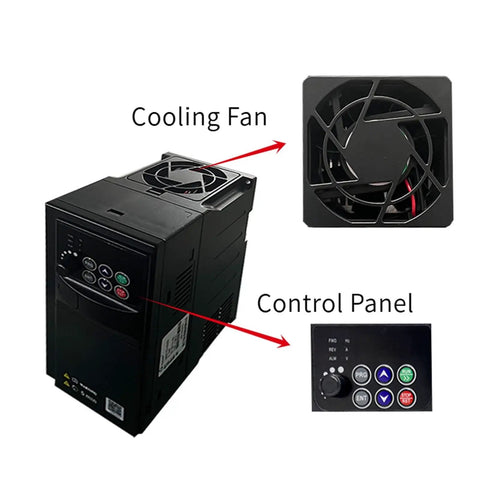 Heavy Duty Three Phase 380V VFD Frequency Converter 3.0 To 5.5 KW Inverter Drive For Smooth Motor Speed Control Dialed In Performance Adjustable Current Pro Grade Solution For 3Phase Motors with cooling fan and control panel