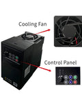 380V Economical VFD Drive Inverter For Motors 0.75kW To 2.2kW Speed Controller With 50Hz Output DC And AC Inverter Easy Install No Brainer Setup High Torque Startup Energy Saving Motor Controller, black unit with cooling fan and control panel