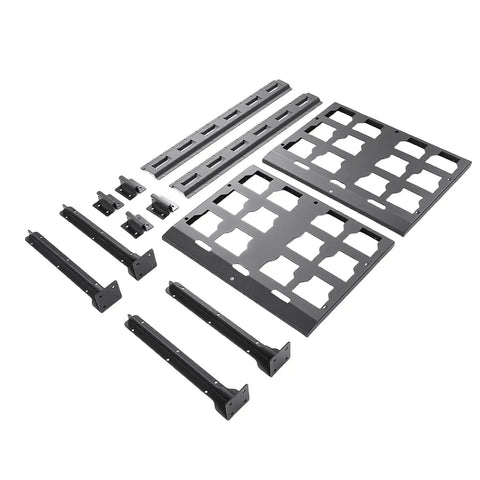 Heavy Duty 2 Shelf Racking Kit for Tool Box Storage System with carbon steel parts, 80 lb load capacity, garage and van use components