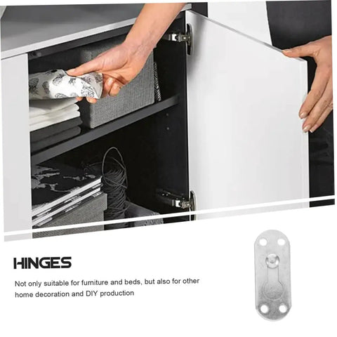 Top Shelf Heavy Duty Metal Bed Rail Brackets With Concealed Headboard Mounting Hardware Six Piece Kit in use with a cabinet.