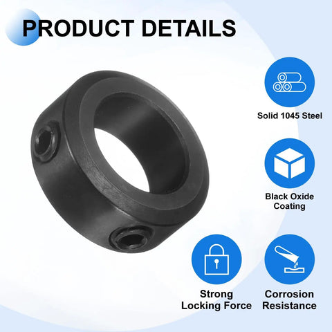 Set Screw Shaft Collars 16mm Bore 1045 Carbon Steel 26mm OD 10mm Wide Axle Collar Clamp For Linear Rod Guidance 4 Pack Heavy Duty Locking Black Oxide Finish