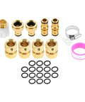 Durable Nine Piece Brass Garden Hose Quick Connect Tap Fitting Kit For Easy Outdoor Connections To Hoses Nozzles Pipes And Sprinklers, brass set