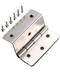 Rotating Concealed Hinges For Furniture Cabinet Drawers 44mm Three Page Folded Hinge with screws visible
