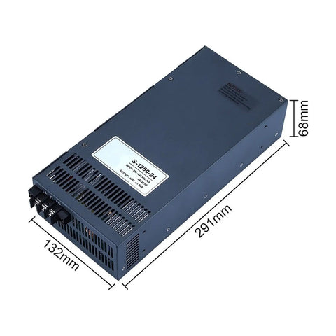 24V 1200W 50A Switching Power Supply Power Converter For Industrial Equipment And DIY Projects High Current Reliable Performance Efficient Power Delivery In A Compact 1 Piece Unit, 291mm x 132mm x 68mm