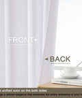 Pure White Thermal Insulated Window Curtains With Silver Grommets, 2 Panels Each 52x84 Inches shown uninstalled on a table