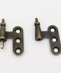 Rock Solid 4 Pair 2.5 Inch Metal Antique Furniture Hinges showing two antique steel hinges for cabinets and closets.