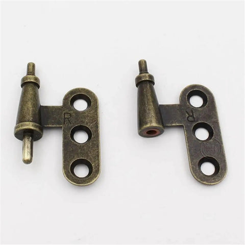 Rock Solid 4 Pair 2.5 Inch Metal Antique Furniture Hinges showing two antique steel hinges for cabinets and closets.