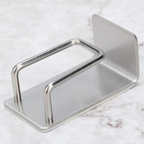 Rock Solid Stainless Steel Bathroom Hook With Tight Suction Mount For Hanging Towels And Scrub Brushes Heavy Duty Wall Organizer No Fuss Setup Dependable Grip For Daily Household Use on a marble surface.