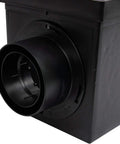Square Catch Basin Drainage Kit For Lawns And Landscaping, 9 Inch, Black, features a large adapter attachment on one side
