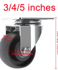 Heavy Duty Industrial Caster Wheels With Top Plate Fixed And Swivel Braking Casters Double Ball Bearing, 3/4/5 inches