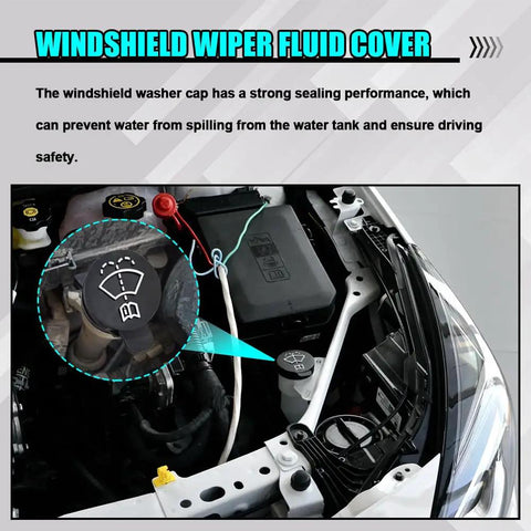 Windshield Washer Fluid Reservoir Cap Replacement For Chevy Buick Cadillac GMC Durable Black Plastic Tank Cap installed in engine