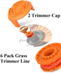 Replacement Trimmer Line Spool For Worx Electric String Trimmers 0.065 Inch 10 Feet Autofeed Edger Line Weed Eater Compatible 6 Pack